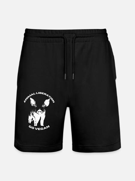 Animal Liberation Go vegan - Stanley/Stella Trainer Unisex Organic Jogging Shorts - black