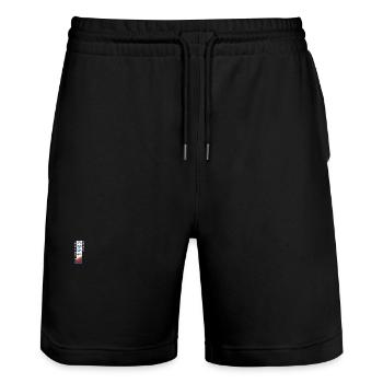 Retro SiFi Legendary since August 1983 - Geburtsta - Stanley/Stella Unisex Bio Joggingshorts Trainer  - Schwarz - Vorne - Nik (191cm) & Marisol (170cm)