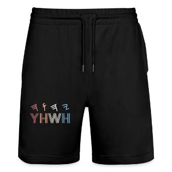 Yeshua Jew Jewish Judaism - Stanley/Stella Trainer Unisex Organic Jogging Shorts - black - Front - Nik (191cm) & Marisol (170cm)