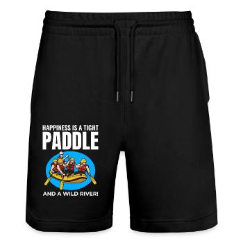 Rafting Team Raft Eau Vive Rafter Paddle Drôle - Short de jogging bio TRAINER Stanley/Stella unisexe - noir - Devant - Nik (191cm) & Marisol (170cm)