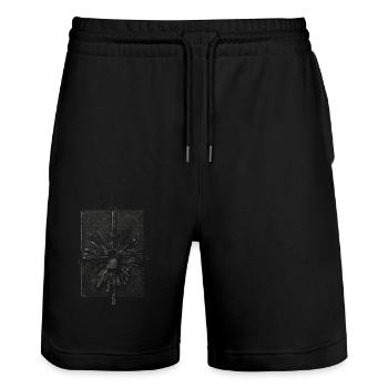Schlüssel der Geheimhaltung Design - Stanley/Stella Unisex Bio Joggingshorts Trainer  - Schwarz - Vorne - Nik (191cm) & Marisol (170cm)