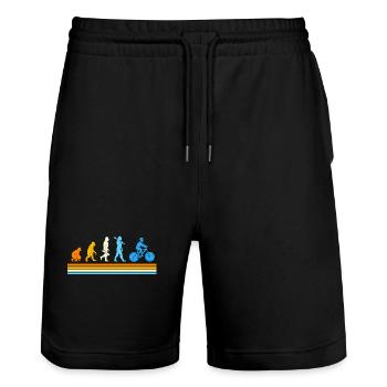 E-Bike EBike E Bike - Stanley/Stella Trainer Unisex Organic Jogging Shorts - black - Front - Nik (191cm) & Marisol (170cm)