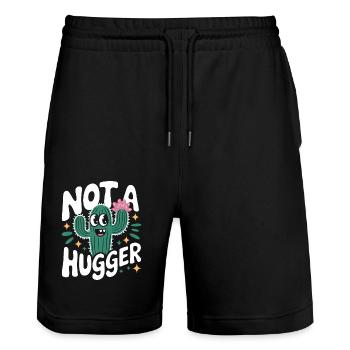 Cactus Cacti Desert Plant - Stanley/Stella Trainer Unisex Organic Jogging Shorts - black - Front - Nik (191cm) & Marisol (170cm)
