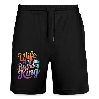 Frau Ehefrau Partnerin Familie Verheiratet - Stanley/Stella Unisex Bio Joggingshorts Trainer  - Schwarz - Vorne - Nik (191cm) & Marisol (170cm)