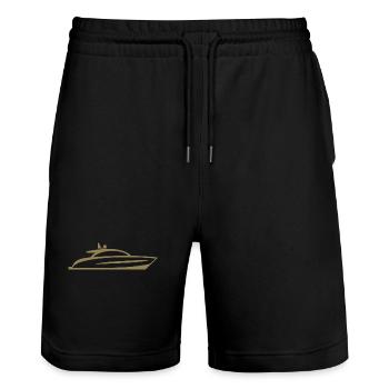Bateau Yacht Silhouette Minimaliste - Short de jogging bio TRAINER Stanley/Stella unisexe - noir - Devant - Nik (191cm) & Marisol (170cm)