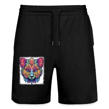 Geek Present Idea City Pun Australia Cadeau - Short de jogging bio TRAINER Stanley/Stella unisexe - noir - Devant - Nik (191cm) & Marisol (170cm)