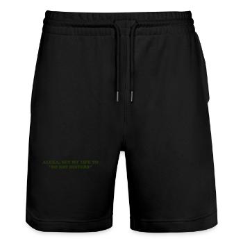Alexa, règle ma vie sur « Ne pas déranger » - Short de jogging bio TRAINER Stanley/Stella unisexe - noir - Devant - Nik (191cm) & Marisol (170cm)