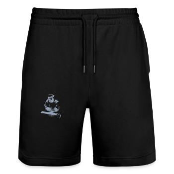 Schweißer Design Schweißen - Stanley/Stella Unisex Bio Joggingshorts Trainer  - Schwarz - Vorne - Nik (191cm) & Marisol (170cm)