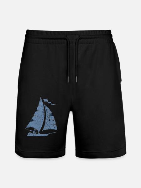 Sailboat Sailing Sailors - Stanley/Stella Trainer Unisex Organic Jogging Shorts - black
