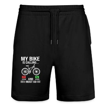 E-Bike EBike E Bike - Short de jogging bio TRAINER Stanley/Stella unisexe - noir - Devant - Nik (191cm) & Marisol (170cm)