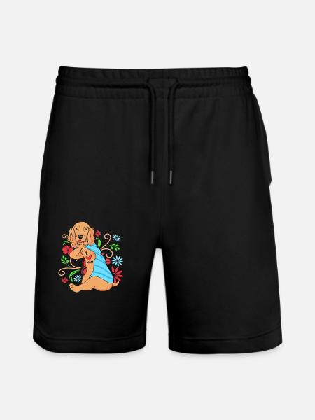 Cocker Spaniel Mama Hundemama - Stanley/Stella Unisex Bio Joggingshorts Trainer  - Schwarz