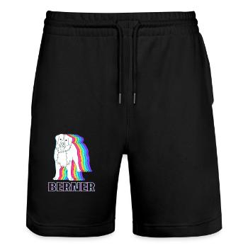 Bernese Mountain Dog - Stanley/Stella Trainer Unisex Organic Jogging Shorts - black - Front - Nik (191cm) & Marisol (170cm)