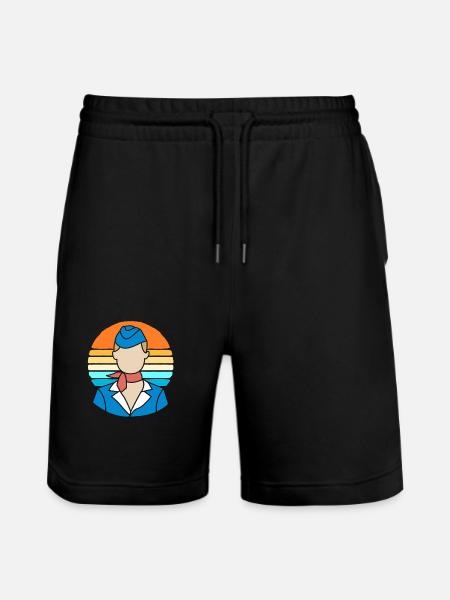 Stewardess Flight Attendant - Stanley/Stella Trainer Unisex Organic Jogging Shorts - black