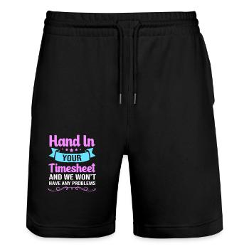 HR Manager - Stanley/Stella Unisex Bio Joggingshorts Trainer  - Schwarz - Vorne - Nik (191cm) & Marisol (170cm)