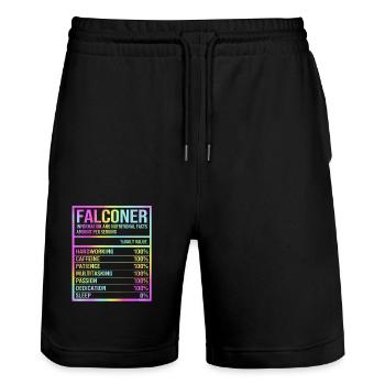 Falke Falknerei Chirp - Stanley/Stella Unisex Bio Joggingshorts Trainer  - Schwarz - Vorne - Nik (191cm) & Marisol (170cm)