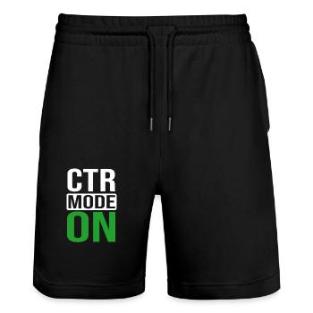 Mormonen - Stanley/Stella Unisex Bio Joggingshorts Trainer  - Schwarz - Vorne - Nik (191cm) & Marisol (170cm)