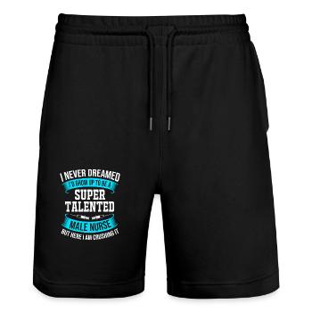 Infirmière Hôpital Infirmière Cadeau - Short de jogging bio TRAINER Stanley/Stella unisexe - noir - Devant - Nik (191cm) & Marisol (170cm)