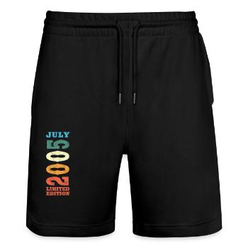 Juli 2005 Vintage Retro Geburtstagsgeschenk - Stanley/Stella Unisex Bio Joggingshorts Trainer  - Schwarz - Vorne - Nik (191cm) & Marisol (170cm)