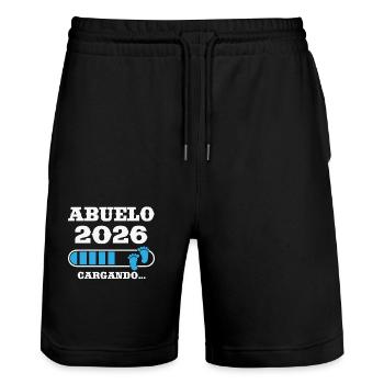 Grand-père 2026 Chargement Cadeau pour le futur grand-père - Short de jogging bio TRAINER Stanley/Stella unisexe - noir - Devant - Nik (191cm) & Marisol (170cm)