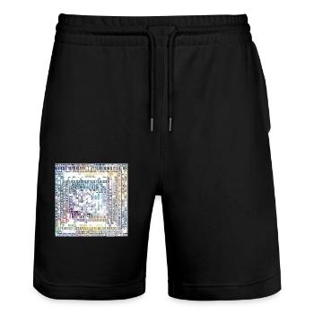 zeitloser stiel - Stanley/Stella Unisex Bio Joggingshorts Trainer  - Schwarz - Vorne - Nik (191cm) & Marisol (170cm)