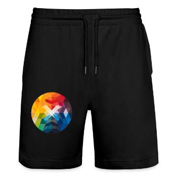 Sublimé Prisma - Stanley/Stella Unisex Bio Joggingshorts Trainer  - Schwarz - Vorne - Nik (191cm) & Marisol (170cm)