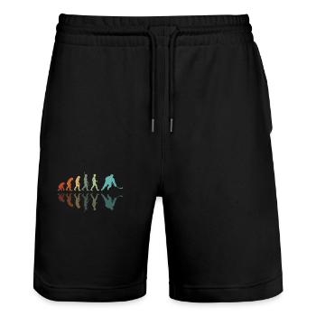 Eishockey Entwicklung - Stanley/Stella Unisex Bio Joggingshorts Trainer  - Schwarz - Vorne - Nik (191cm) & Marisol (170cm)
