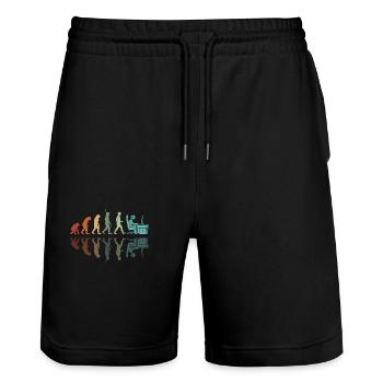Gamer Entwicklung - Stanley/Stella Unisex Bio Joggingshorts Trainer  - Schwarz - Vorne - Nik (191cm) & Marisol (170cm)