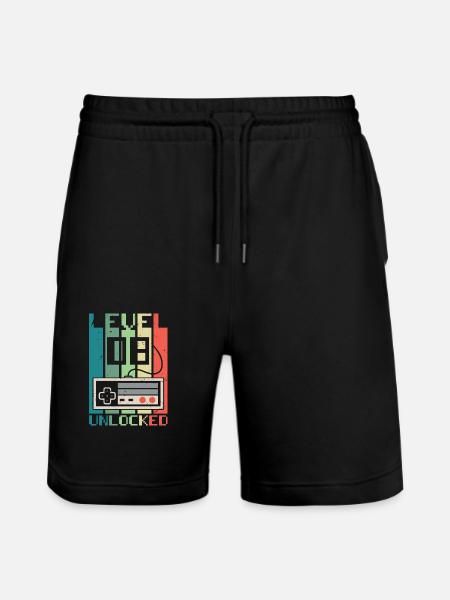 Level 8 Unlocked - Stanley/Stella Trainer Unisex Organic Jogging Shorts - black