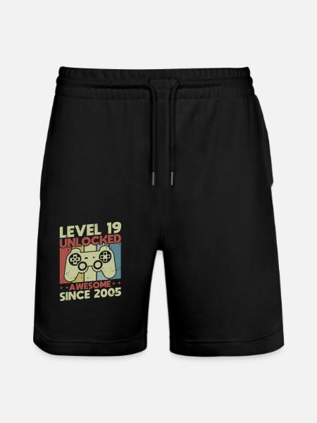 Level 19 Unlocked - Stanley/Stella Trainer Unisex Organic Jogging Shorts - black