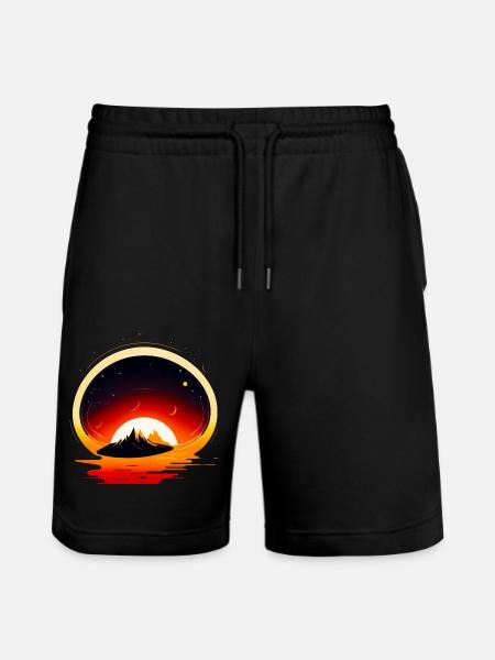Space View / Mars - Stanley/Stella Trainer Unisex Organic Jogging Shorts - black