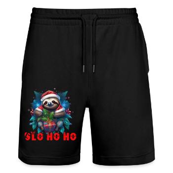 Sloth Weihnachten - Stanley/Stella Unisex Bio Joggingshorts Trainer  - Schwarz - Vorne - Nik (191cm) & Marisol (170cm)