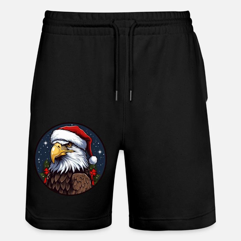 Eagle Christmas - Stanley/Stella Trainer Unisex Organic Jogging Shorts - black