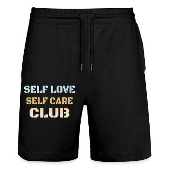 Selbstliebe Affirmationen - Stanley/Stella Unisex Bio Joggingshorts Trainer  - Schwarz - Vorne - Nik (191cm) & Marisol (170cm)