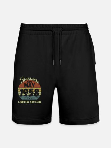 Awesome since May 1958 - Birthday - Stanley/Stella Trainer Unisex Organic Jogging Shorts - black