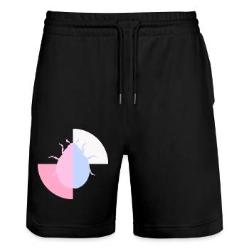 Duo Coccinelle Bleu Pastel Rose - Short de jogging bio TRAINER Stanley/Stella unisexe - noir - Devant - Nik (191cm) & Marisol (170cm)