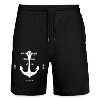 Irland irisch Dublin - Stanley/Stella Unisex Bio Joggingshorts Trainer  - Schwarz - Vorne - Nik (191cm) & Marisol (170cm)