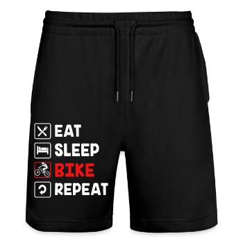 VTT VTT VTT - Short de jogging bio TRAINER Stanley/Stella unisexe - noir - Devant - Nik (191cm) & Marisol (170cm)