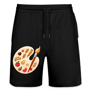 Kulinarische Palette Food Art auf Leinwand - Stanley/Stella Unisex Bio Joggingshorts Trainer  - Schwarz - Vorne - Nik (191cm) & Marisol (170cm)