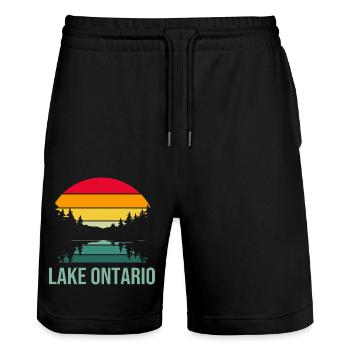 Great Lakes - Stanley/Stella Unisex Bio Joggingshorts Trainer  - Schwarz - Vorne - Nik (191cm) & Marisol (170cm)