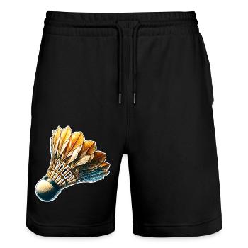 Badminton - Stanley/Stella Unisex Bio Joggingshorts Trainer  - Schwarz - Vorne - Nik (191cm) & Marisol (170cm)