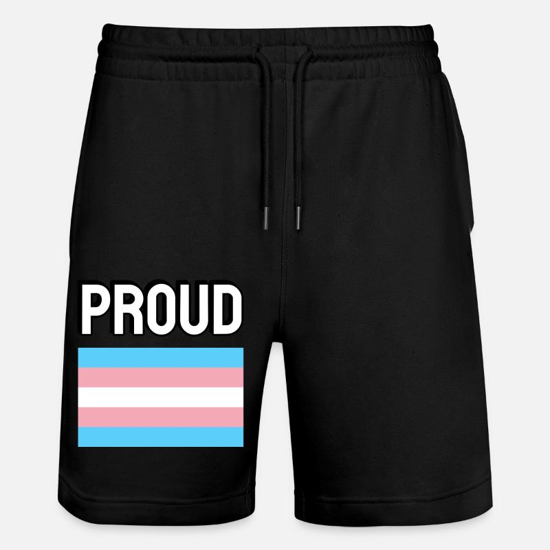 Trans Pride transfierté Drapeau Fier - Short de jogging bio TRAINER Stanley/Stella unisexe - noir