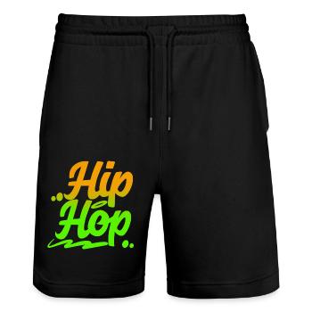 Hip Hop - Short de jogging bio TRAINER Stanley/Stella unisexe - noir - Devant - Nik (191cm) & Marisol (170cm)