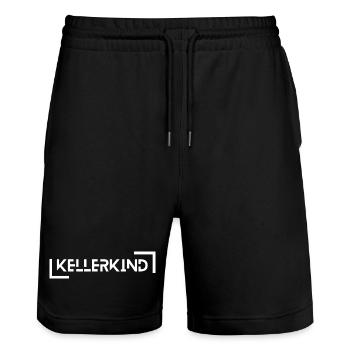 KellerKind - Stanley/Stella Unisex Bio Joggingshorts Trainer  - Schwarz - Vorne - Nik (191cm) & Marisol (170cm)