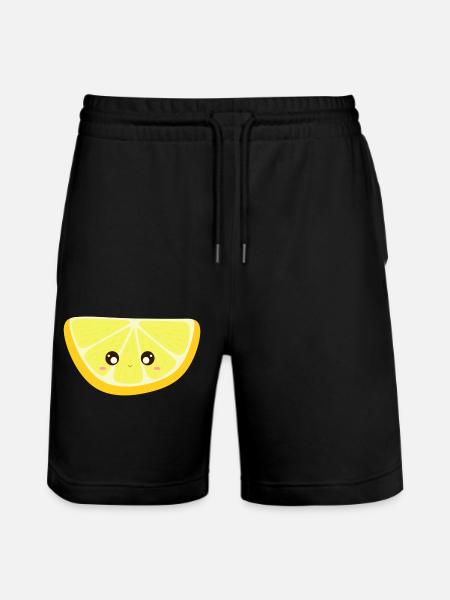 kawaii lemon - Stanley/Stella Trainer Unisex Organic Jogging Shorts - black