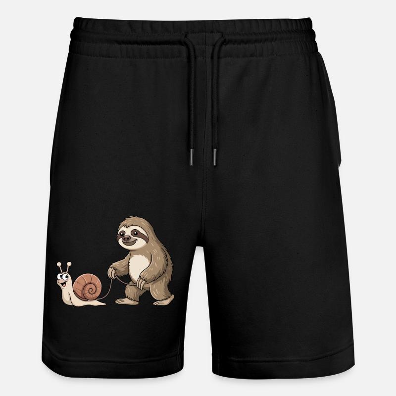 Paresseux et escargot - Short de jogging bio TRAINER Stanley/Stella unisexe - noir