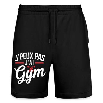 I can't I have gym - Stanley/Stella Trainer Unisex Organic Jogging Shorts - black - Front - Nik (191cm) & Marisol (170cm)
