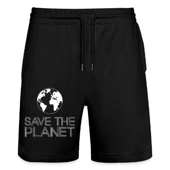 Militants écologistes de Save the Planet Earth - Short de jogging bio TRAINER Stanley/Stella unisexe - noir - Devant - Nik (191cm) & Marisol (170cm)