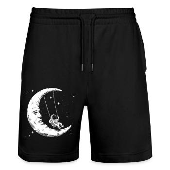 Balançoires lunaires d’astronaute - Short de jogging bio TRAINER Stanley/Stella unisexe - noir - Devant - Nik (191cm) & Marisol (170cm)