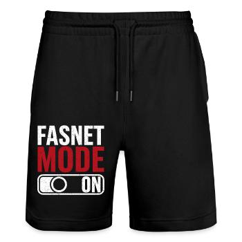 Fasnet Mode On - Stanley/Stella Unisex Bio Joggingshorts Trainer  - Schwarz - Vorne - Nik (191cm) & Marisol (170cm)