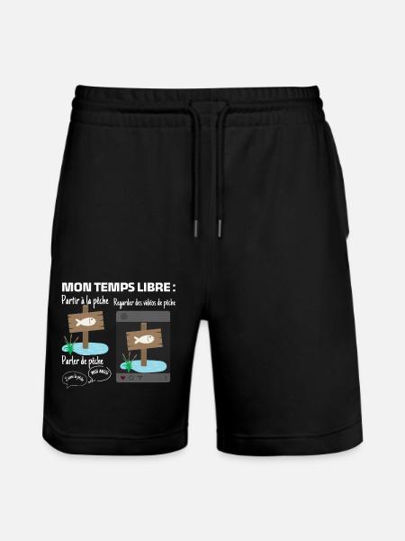 Mon temps libre : 100% pêche - Short de jogging bio TRAINER Stanley/Stella unisexe - noir